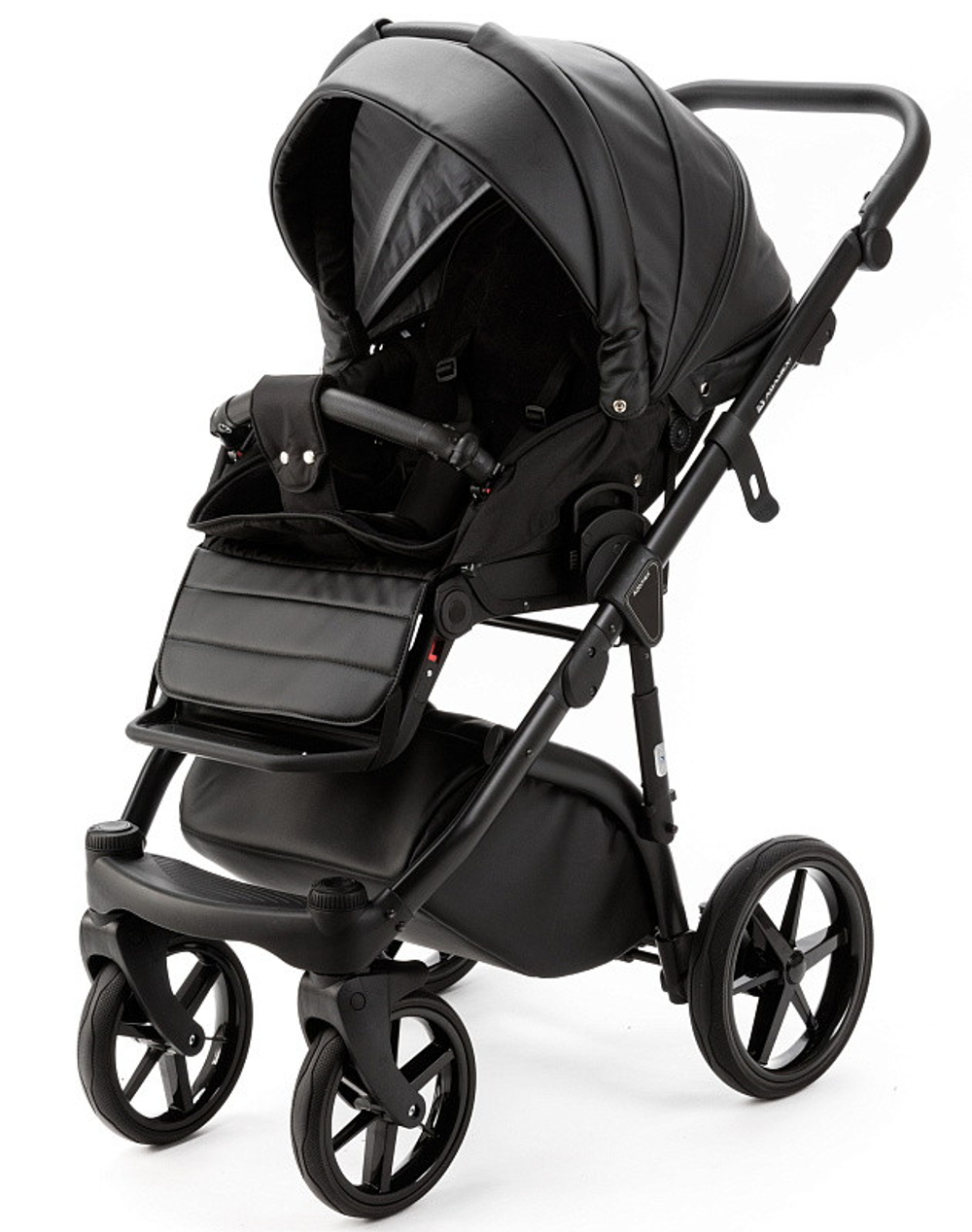 Детская коляска Adamex Nola Deluxe 2 в 1 N-SA02 (ЧЕРНАЯ КОЖА)