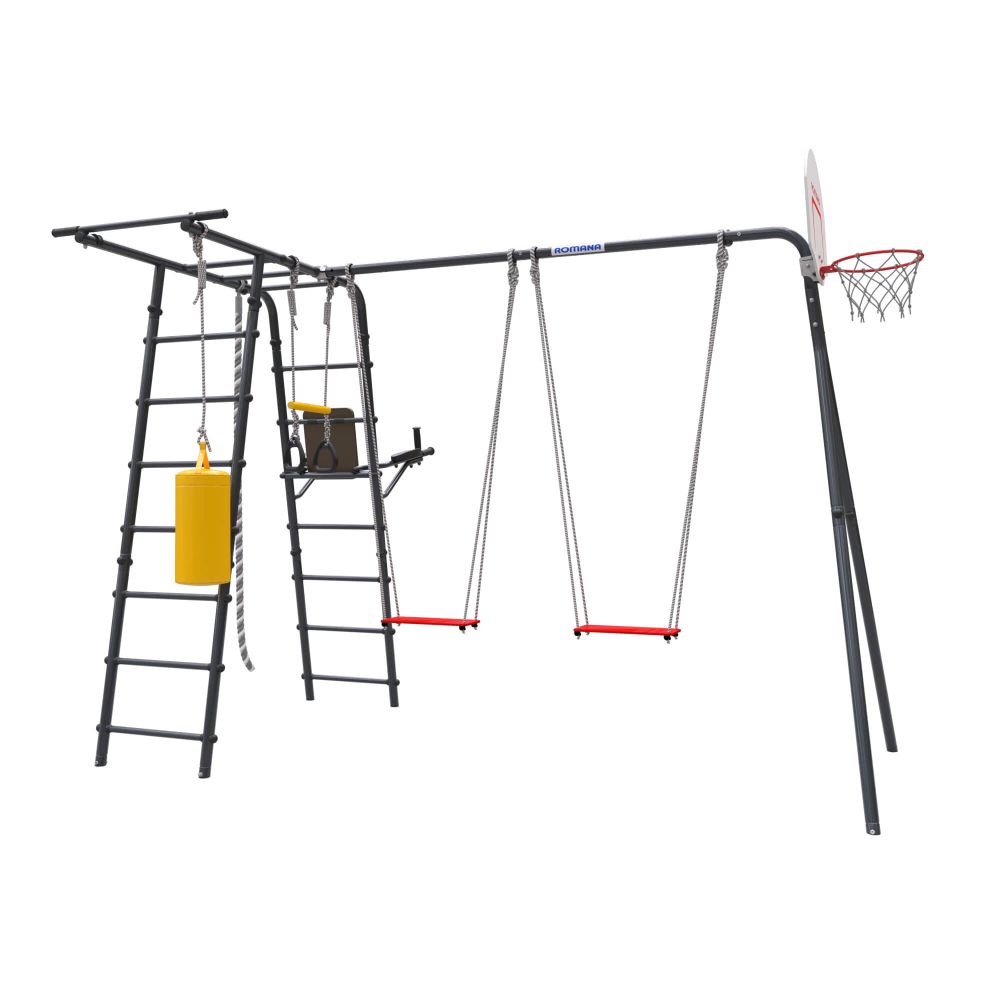 ROMANA Спорт Плюс 2 (антрацит) (с фанерными качелями)