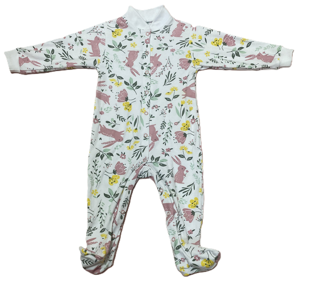 Комбинезон №1 на кнопках с закрытыми ножками из интерлока (100% хлопок) на рост 80 см