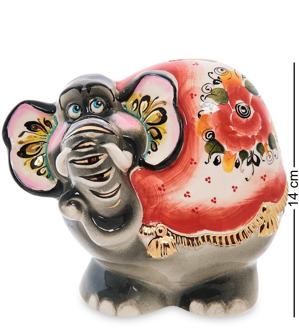 ГЛ- 666/1 Фигурка «Слон» цв. Золото (Гжельский фарфор)