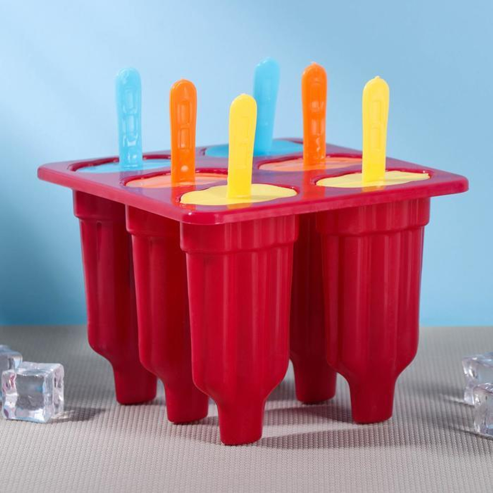 Форма для мороженого «Симпл пластиковая», 6 ячеек