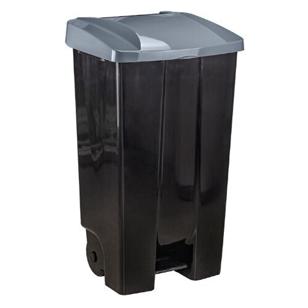 Бак для мусора 110л с педалью на колесах М2395