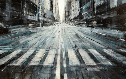 Интерьерная картина в технике цифровой печати. АРТ 011  Абстрактный городской пейзаж