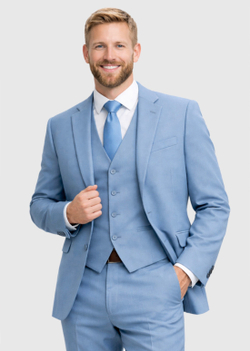 Мужской костюм тройка (голубой) А88