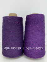 FORTE; 100% хлопок, пайетки 2мм; 640м/100гр; цвет: темно-фиолетовая нить, сиренево-малиновые пайетки; S715 MP