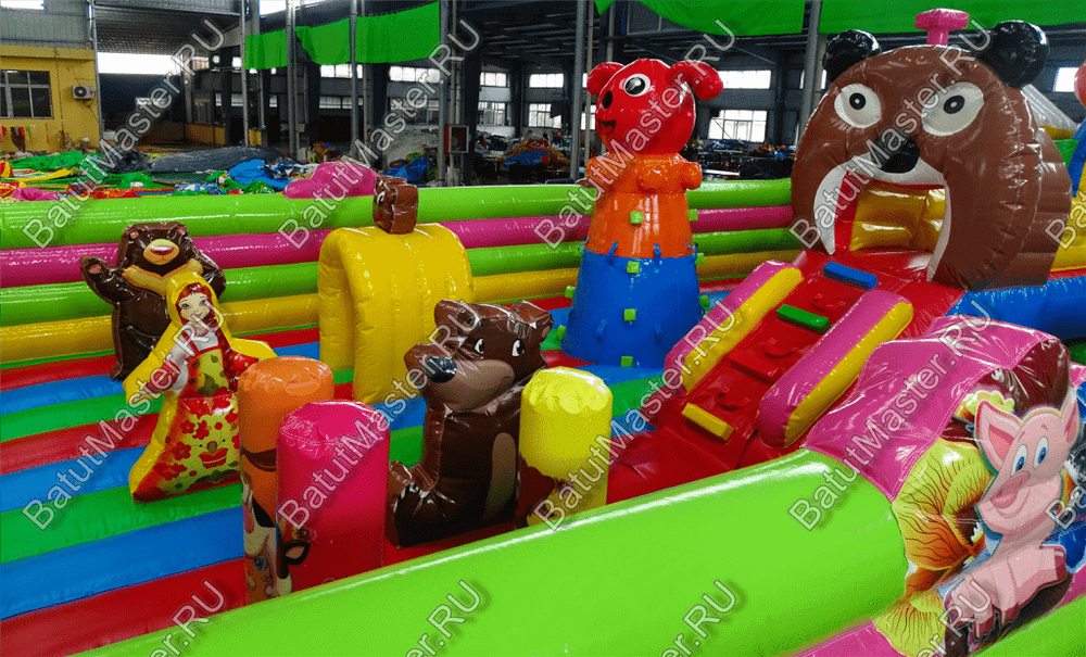 Коммерческий надувной батут "Маша и Миша" 11*7*3 м