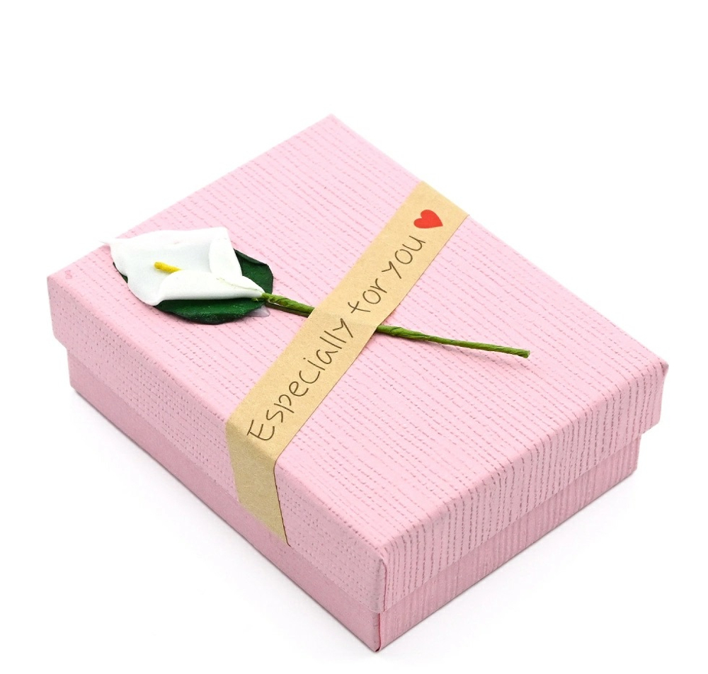 к9070-р Коробка с ложементом с цветком 90*70*30мм, розовая