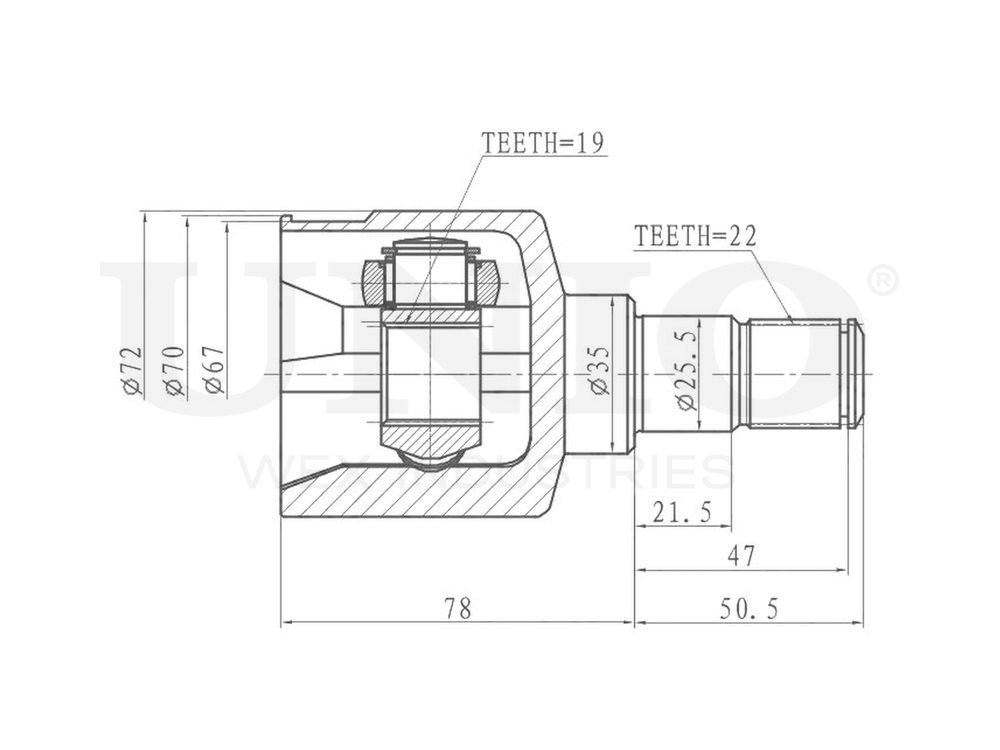 ШРУС внутренний UNIO CVJ-30045