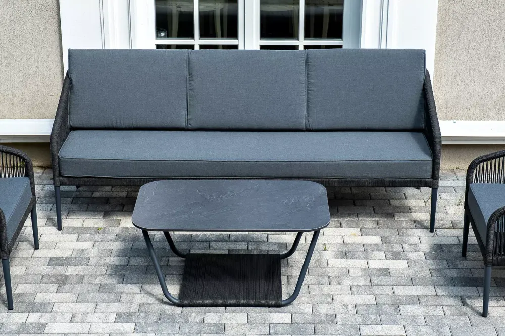 "Канны" лаунж-зона 5-местная плетеная из роупа (веревки), цвет темно-серый