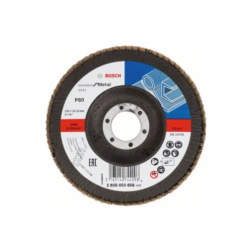 Лепестковый шлифкруг X431, Standard for Metal 125 мм К 80 BOSCH 2608603658