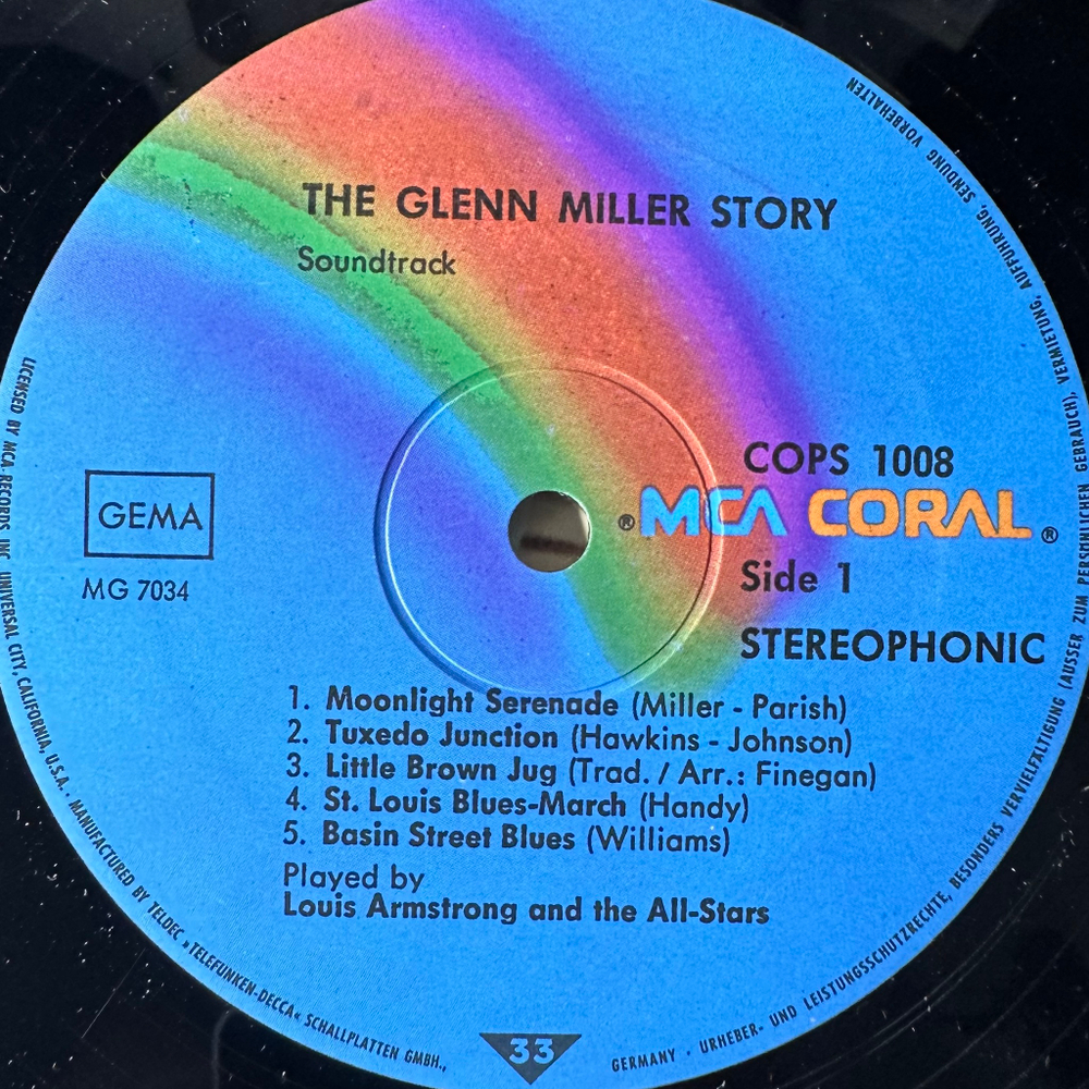 The Universal-International Orchestra Featuring Louis Armstrong And The Allstars ‎– The Glenn Miller Story (Германия 1976г.)