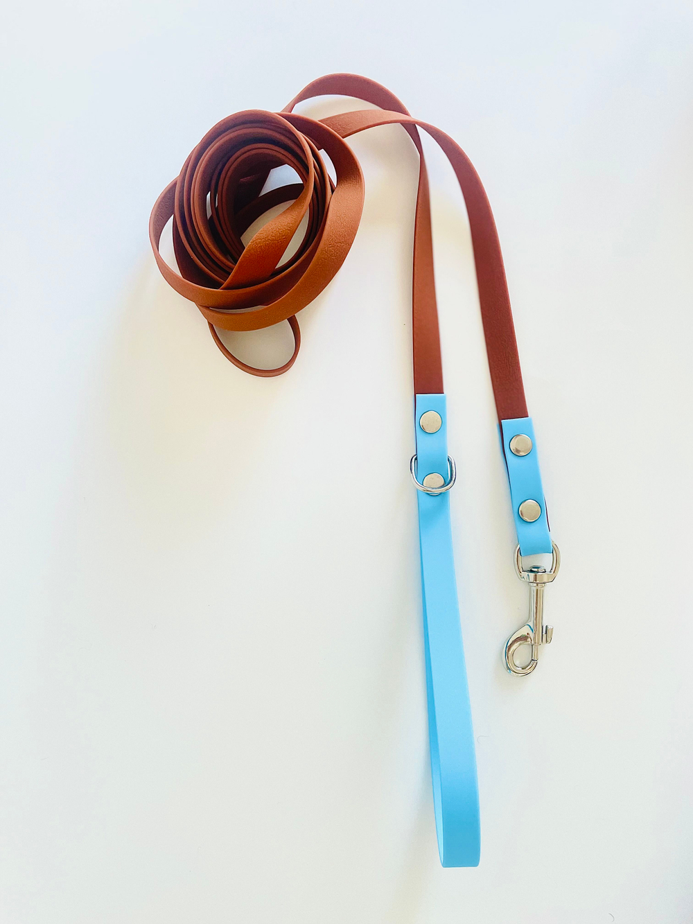 Поводок для собак из Биотана, 15 мм ,3 м, коричневый с голубым