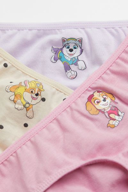 H&M Набор из семи хлопковых трусиков с принтом, лиловый