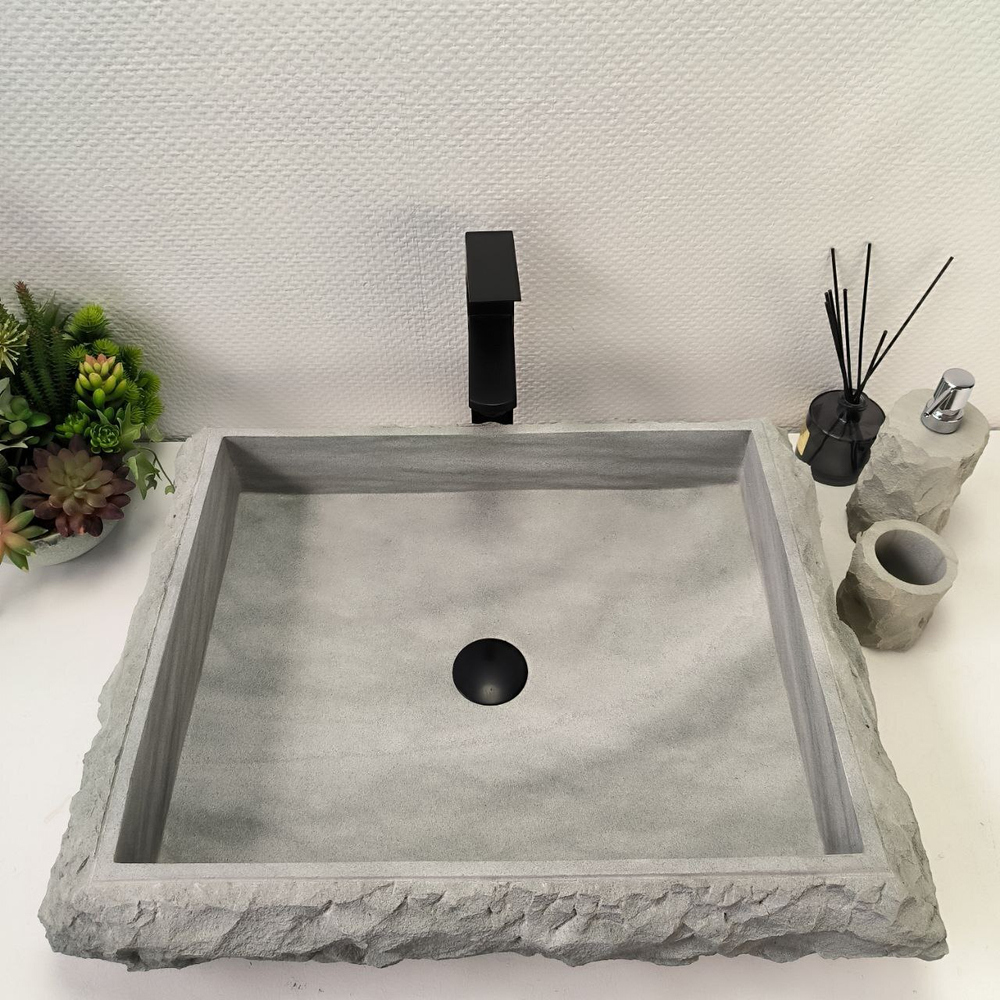 Раковина из андезита Rectangle Erozy Blue SM-62964 62*48*13