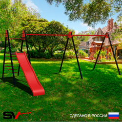 Уличные качели Sv Sport Maxi х 2 с горкой УК350.2 (7.0м)