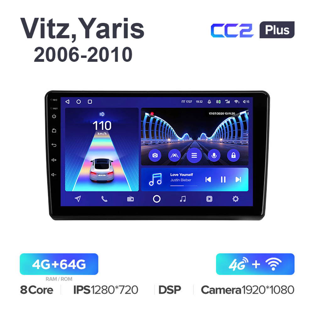 Teyes CC2 Plus 10,2"для Toyota Vitz, Yaris 2006-2010