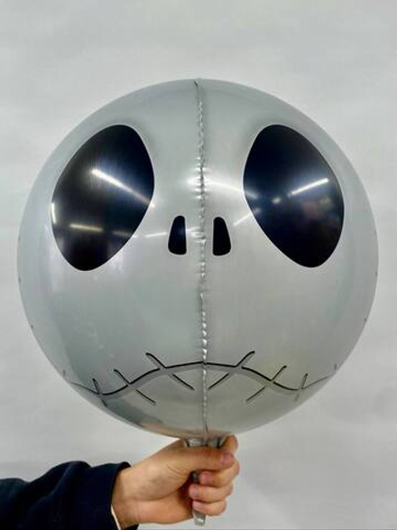 Шар сфера (22''/54 см) Круг, Череп Джек, 1 шт. Б185