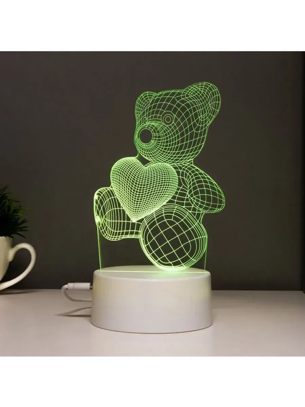 Светильник сенсорный «Мишутка» LED 7 цветов USB/от батареек