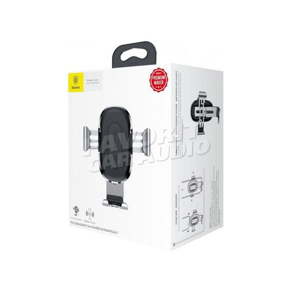 Держатель Baseus WXYL-01 бесп. зарядка чёрный