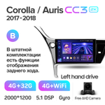 Teyes CC3 2K 9"для Toyota Corolla, Auris 2017-2018