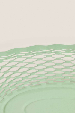 ZARA HOME МЕТАЛЛИЧЕСКАЯ ЧАША С АЖУРНЫМ КРАЕМ, МЯГКИЙ ЗЕЛЕНЫЙ