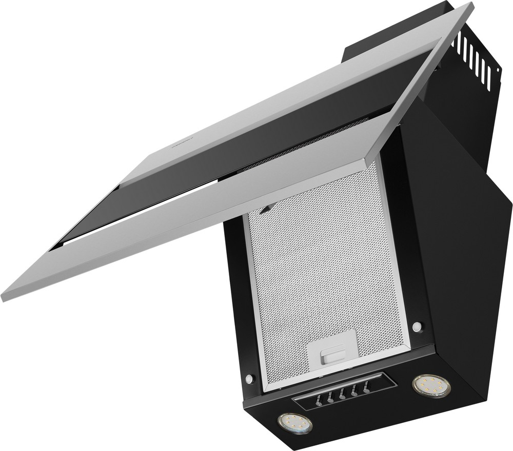 Кухонная вытяжка MAUNFELD Bridge 50 нержавеющая сталь\черное стекло