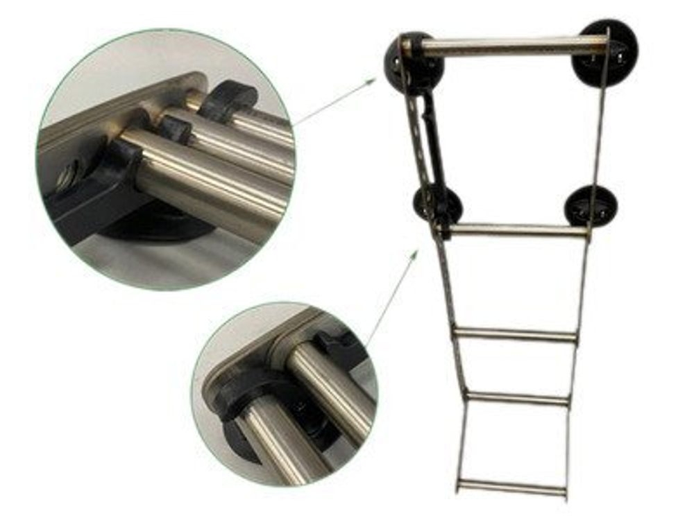 Трап бортовой  для лодок ПВХ складной нержавейка.