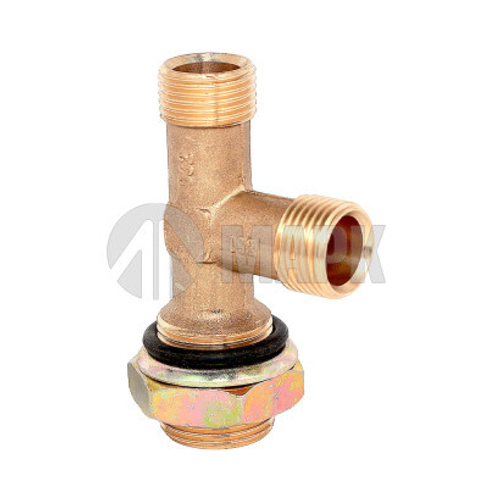 Тройник М18х1,5/М18х1,5/М22х1,5 в сборе (медный) (20шт в уп)