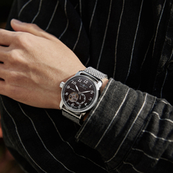 ZEPPELIN Piaget Collection Automatic Mechanical Movement Men"s Watches Watch 40 Coffee Watch Dial Steel Strap