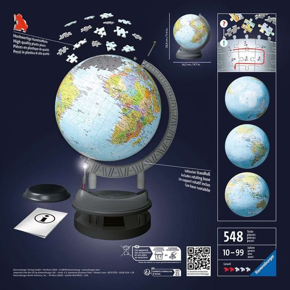 Puzzle 3D Globe with Light 540pcs