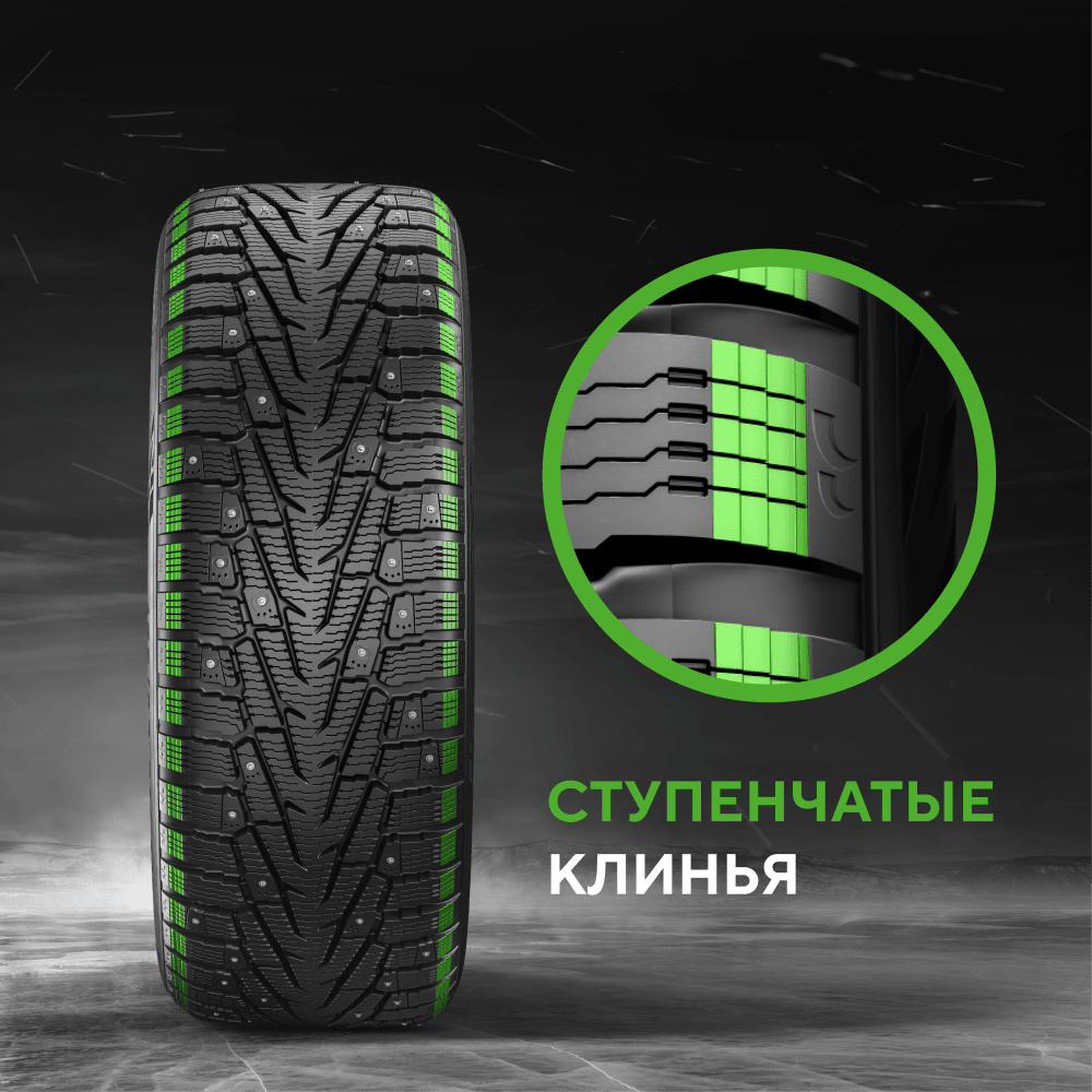 Шина IKON Tyres Character Ice 7 SUV 235/75 R15 105T (Nordman 7 SUV) шипованные