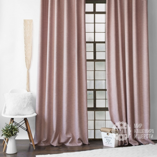 Шторы под лен КАННИ (арт. BL01-275-07) - (140х270)х2 см. - розовый