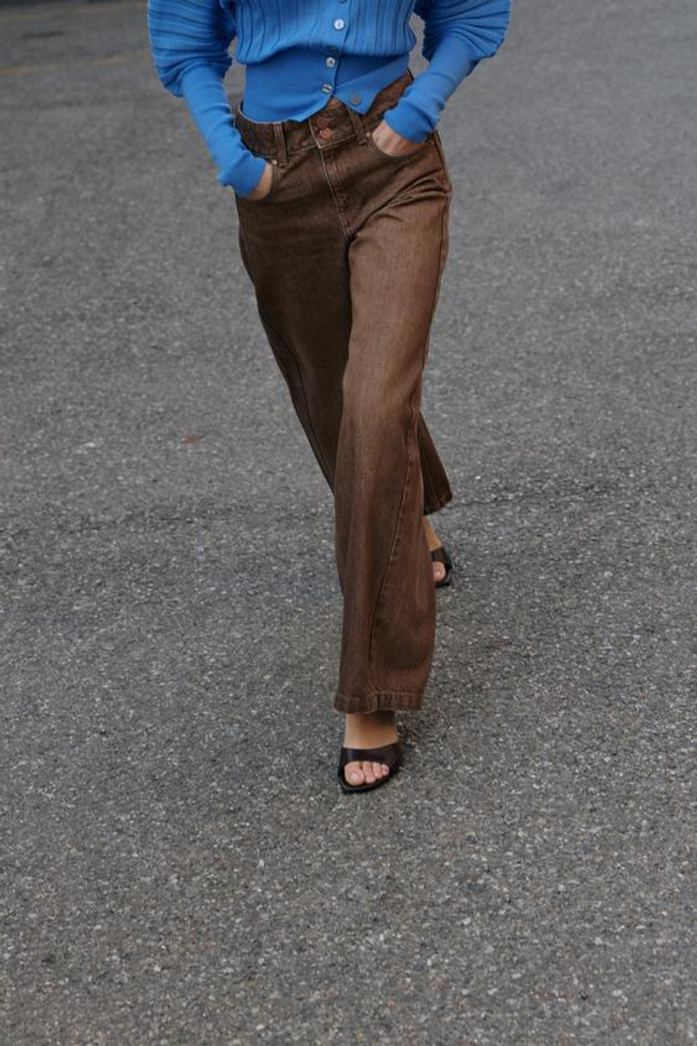 ZARA ДЖИНСЫ Z1975 WIDE LEG СО СРЕДНЕЙ ПОСАДКОЙ, РЖАВЫЙ