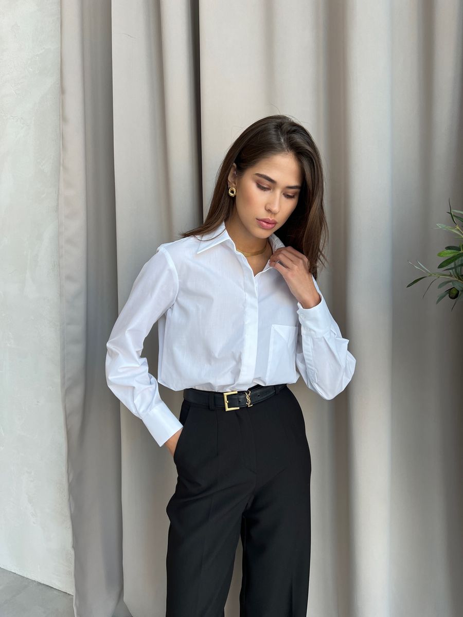 Брюки из плотной ткани черные прямые