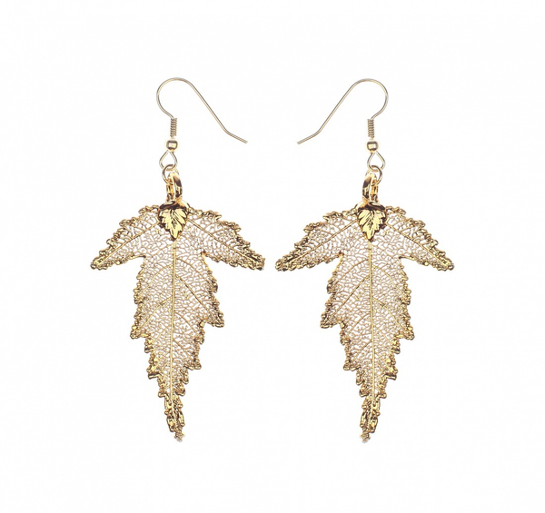 Серьги листья Ester Bijoux Шелковица LF57C-G BR