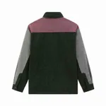 Рубашка Ymkashix Velvet Color block Zip Серая/Темно-зеленая/Пурпурная