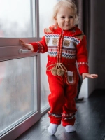 Вязаный комбинезон для новорожденных и малышей на молнии