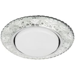 Светильник встраиваемый cо светодиодной подсветкой ЭРА DK LD25 SL/WH под лампу GX53 прозрачный