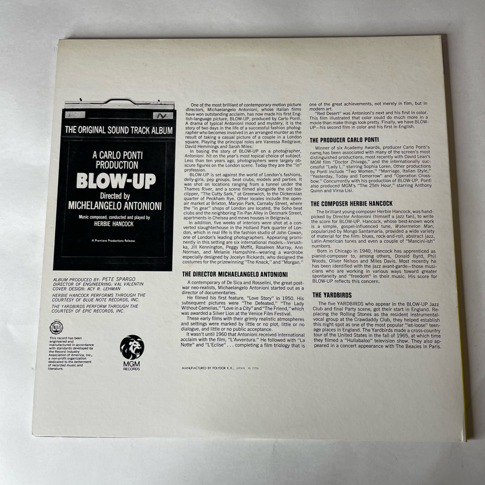 Винтажная виниловая пластинка LP Herbie Hancock Blow Up Музыка Из Кинофильма Фотоувеличение Микеланджело Антониони (Япония 1977) (Без Оби)