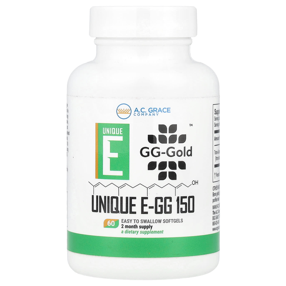 A.C. Grace Company, UNIQUE E-GG 150, 150 мг, 60 капсул, которые легко глотать