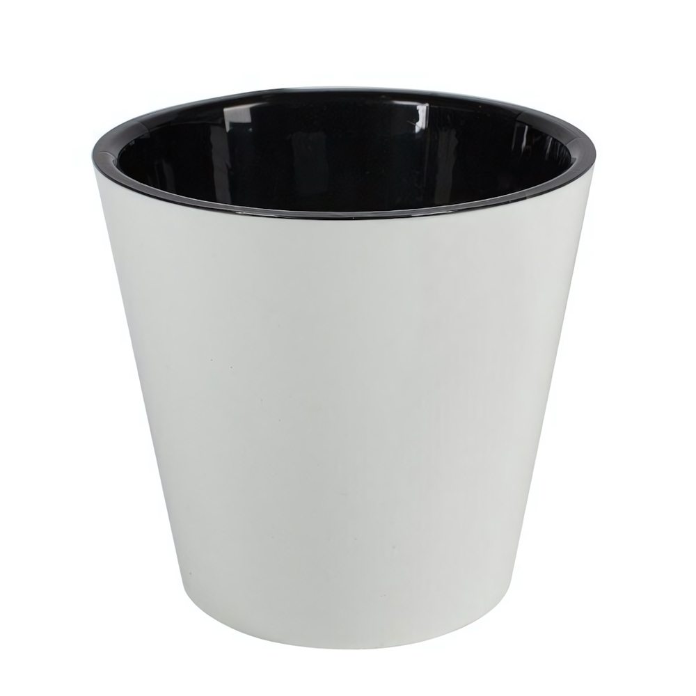 Горшок для цветов London D280мм, 10,5л c дренажной вставкой, белоснежный жасмин