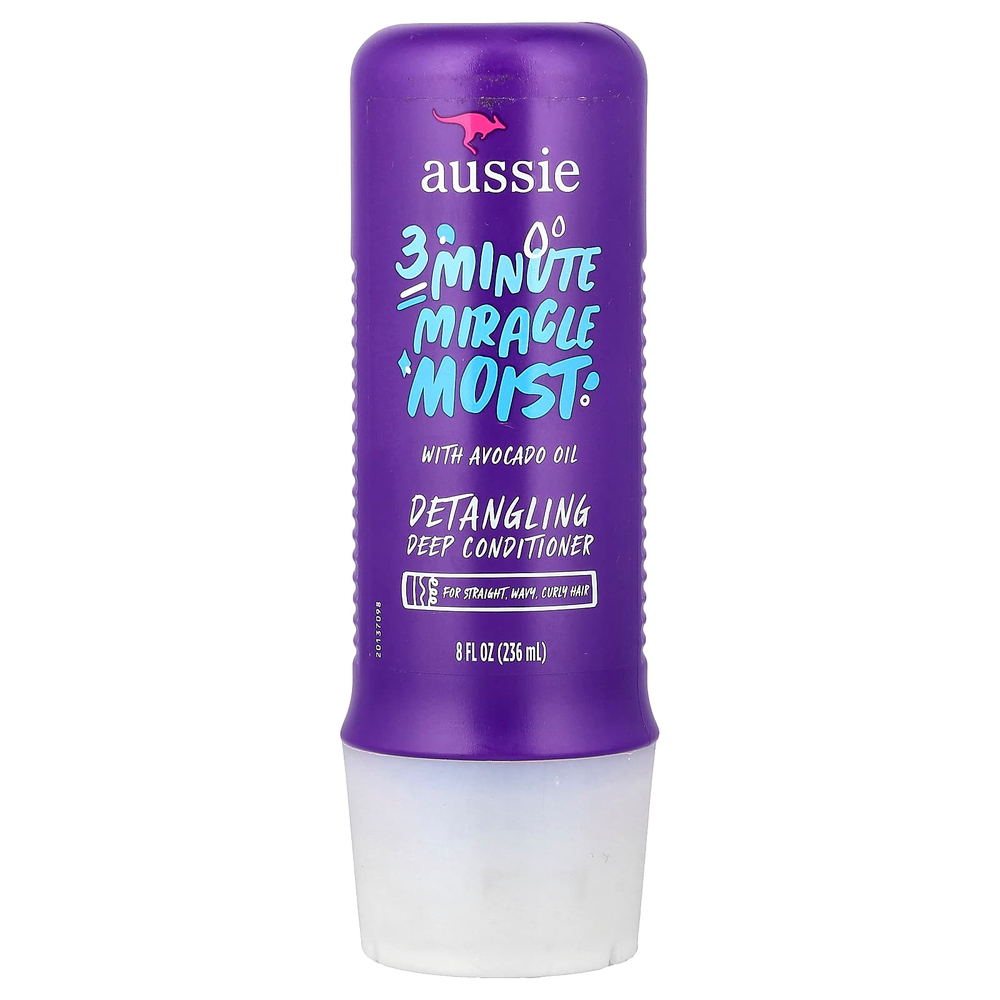 Aussie, 3 Minute Miracle Moist, распутывающий кондиционер для прямых, волнистых и вьющихся волос, 236 мл (8 жидк. унций)