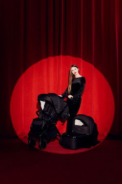 Детская коляска Peppy Monaco 2 в 1 Black (черный), рама черная матовая