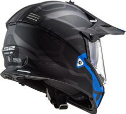 LS2 Мотошлем для эндуро и кросса MX436 PIONEER EVO COBRA черно-синий с очками и визором