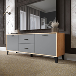 Тумба под ТВ ТВМ-6 дуб крафт золотой/серый графит (Микон)