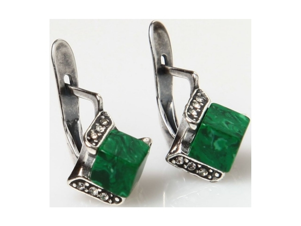 "Орест" серьги в серебряном покрытии из коллекции "Леди" от Jenavi  с английским замком