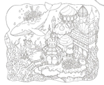 Wonderful houses in an imaginary world by Mona. Coloring book