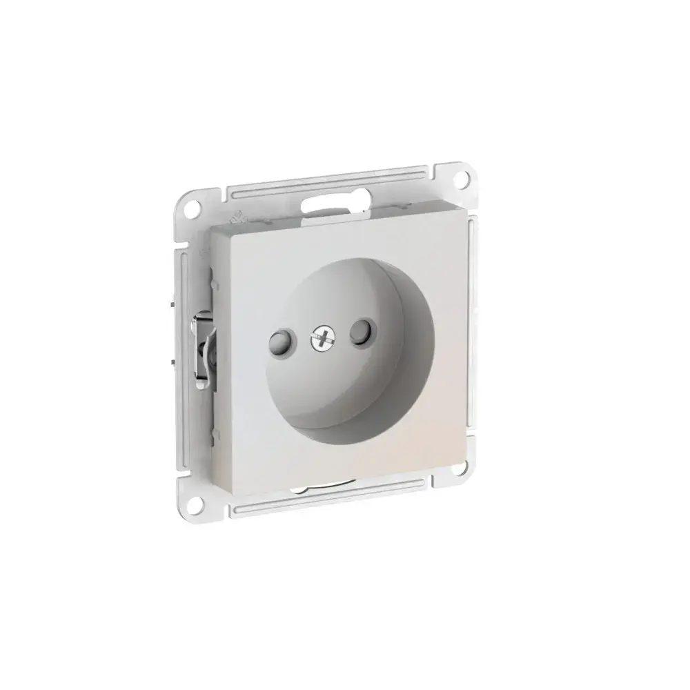 Atlas Design розетка без заземления со шторками, 16А, мех., быстрозажим. клем., жемчуг