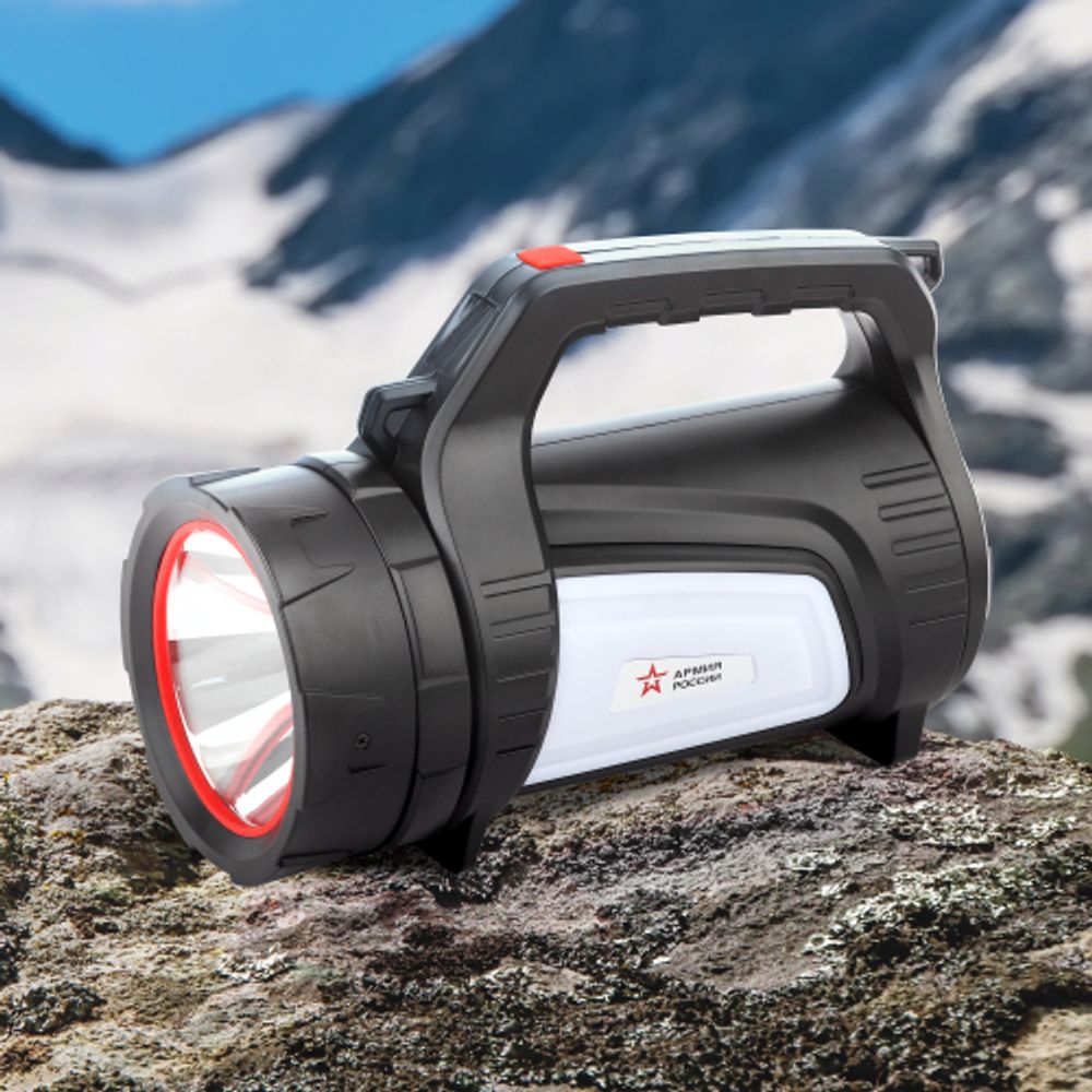 Светодиодный фонарь АРМИЯ РОССИИ PA-702 Шмель прожекторный аккумуляторный красный маяк боковой свет powerbank | Армия России