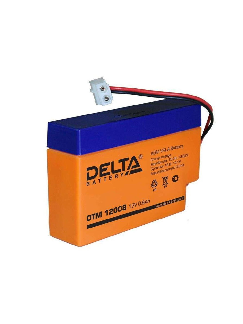 Аккумулятор UPS 12В 0.8А.ч DTM 12008 Delta 4614010050002